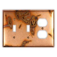 Bamboo 2 Toggle 1 Outlet Copper Switch Plate