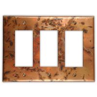 Bamboo 3 Rocker/GFI Copper Switch Plate