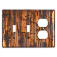 Bamboo Forest 2 Toggle 1 Outlet Copper Switch Plate
