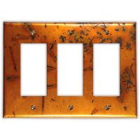Bamboo Golden 3 Rocker/GFI Copper Switch Plate