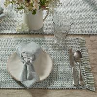 Barely Blue Rustic Basketweave Placemats