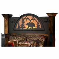 Barnwood Bear Silhouette Backlit Headboard