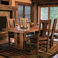 Rustic Dining Table: Some lifestyle images are created with AI for visualization purposes. Crafted from natural solid wood, each piece is unique and will vary.