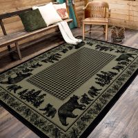 Bear Family Rug - Green