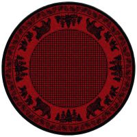 Bear Refuge Area Rug - Red