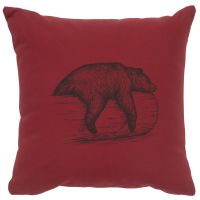 Bear On A Log Image Decor Pillow - Brick Cotton