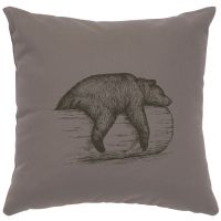 Bear On A Log Image Decor Pillow - Chrome Cotton