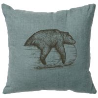 Bear On A Log Image Decor Pillow - Ocean Linen