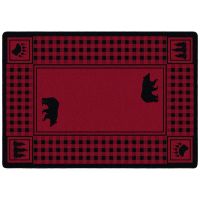 Bear Refuge Entry Rug - Red