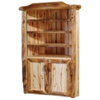 Beartooth Aspen Legacy Corner Log Cabinet - 45" - Flat Front - Wild Panel & Natural Log