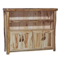 Beartooth Aspen Legacy Medium Log Bookcase - 54" - Flat Fronts - Wild Panel & Natural Log