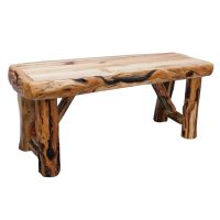Beartooth Aspen Log Bench - 48" - Wild Panel & Gnarly Log