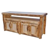 Beartooth Aspen Log TV Stand - Log Front - 60" - Natural Panel & Natural Log