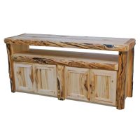 Beartooth Aspen Log TV Stand - Flat Front - 60" - Wild Panel & Gnarly Log