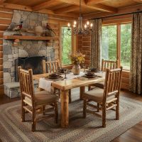 Rustic Dining Table: Some lifestyle images are created with AI for visualization purposes. Crafted from natural solid wood, each piece is unique and will vary.