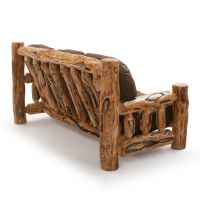 Beartooth Aspen Timber Comfort Log Sofa - Gnarly Log - Dakota Brandy Accent Upholstery & Cloudcroft Earth Main Upholstery