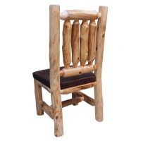 Beartooth Aspen Timberland Upholstered Log Dining Chair - Side Chair - Natural Log - Old Cushion Style