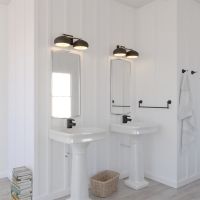 Belmont 2-Light Matte Black and Satin Brass Vanity Light