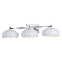 Belmont 3-Light Chrome and Gloss White Vanity Light