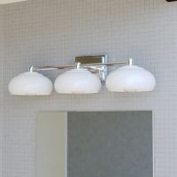 Belmont 3-Light Chrome and Gloss White Vanity Light