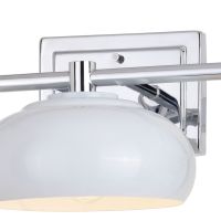 Belmont 3-Light Chrome and Gloss White Vanity Light