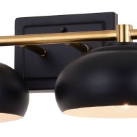 Belmont 4-Light Matte Black and Satin Brass Vanity Light