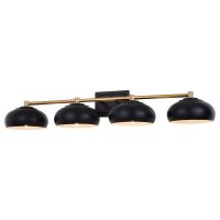 Belmont 4-Light Matte Black and Satin Brass Vanity Light