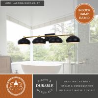 Belmont 4-Light Matte Black and Satin Brass Vanity Light
