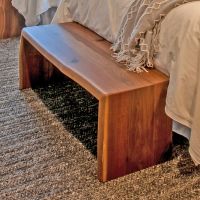 Rustic Hardwood Waterfall Bench - Black Walnut