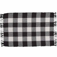 Black & Cream Checkered Yarn Placemat Set