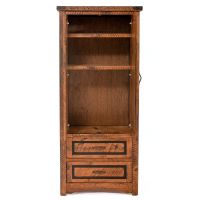 Black Granite Rustic 2 Drawer Armoire - Antique Barnwood Finish
