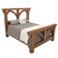 River Rustic Open Arch Barnwood Timber Bed - Antique Barnwood Finish