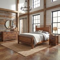 Rustic Barnwood Bed: Some lifestyle images are created with AI for visualization purposes. Crafted from natural solid wood, each piece is unique and will vary.