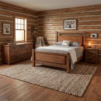 Rustic Barnwood Bed: Some lifestyle images are created with AI for visualization purposes. Crafted from natural solid wood, each piece is unique and will vary.