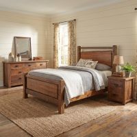 Rustic Barnwood Bed: Some lifestyle images are created with AI for visualization purposes. Crafted from natural solid wood, each piece is unique and will vary.