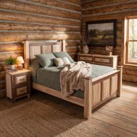 Triple Panel Bed: Some lifestyle images are created with AI for visualization purposes. Crafted from natural solid wood, each piece is unique and will vary.