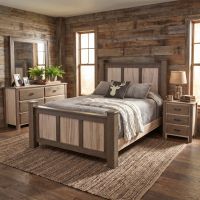 Rustic Red Oak and Ambrosia Maple Bed: Some lifestyle images are created with AI for visualization purposes. Crafted from natural solid wood, each piece is unique and will vary.