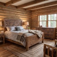Barnwood Bed: Some lifestyle images are created with AI for visualization purposes. Crafted from natural solid wood, each piece is unique and will vary.