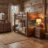 Live Edge Bunkbed: Some lifestyle images are created with AI for visualization purposes. Crafted from natural solid wood, each piece is unique and will vary.