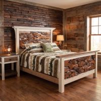 Teak Cottage Bed: Some lifestyle images are created with AI for visualization purposes. Crafted from natural solid wood, each piece is unique and will vary.