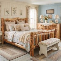Modern Aspen Bed: Some lifestyle images are created with AI for visualization purposes. Crafted from natural solid wood, each piece is unique and will vary.