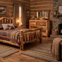 Rustic Dresser with Mirror: Some lifestyle images are created with AI for visualization purposes. Crafted from natural solid wood, each piece is unique and will vary.