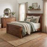 Timber Frame Bed: Some lifestyle images are created with AI for visualization purposes. Crafted from natural solid wood, each piece is unique and will vary.