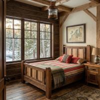 Barnwood Bed: Some lifestyle images are created with AI for visualization purposes. Crafted from natural solid wood, each piece is unique and will vary.