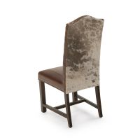 Bristol Upholstered Cowhide Dining Side Chair - Burnt Umber Cypress Leather