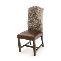 Bristol Upholstered Cowhide Dining Side Chair - Burnt Umber Cypress Leather