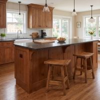 Barnwood Stool: Some lifestyle images are created with AI for visualization purposes. Crafted from natural solid wood, each piece is unique and will vary.