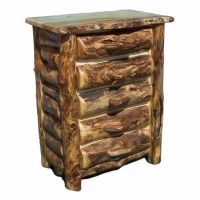 Burl Aspen Log 5 Drawer Chest