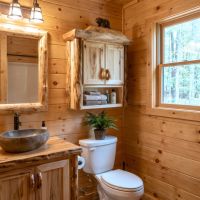 Log Toilet Topper: Some lifestyle images are created with AI for visualization purposes. Crafted from natural solid wood, each piece is unique and will vary.