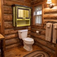 Rustic Toilet Topper Cabinet: Some lifestyle images are created with AI for visualization purposes. Crafted from natural solid wood, each piece is unique and will vary.